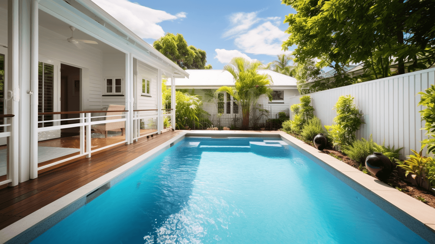 Adella Pools Bayside Brisbane 9 - Long concrete pools, Queenslander style home